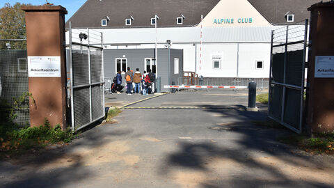 Die Ankunftshalle der Erstaufnahmeeinrichtung für Flüchtlinge (EAEH) in Gießen
