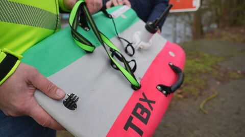 Taufe Messboot Nahaufnahme des Messboots Wellenreiter