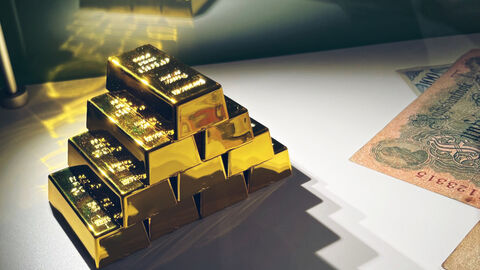 Gestapelte Goldbarren