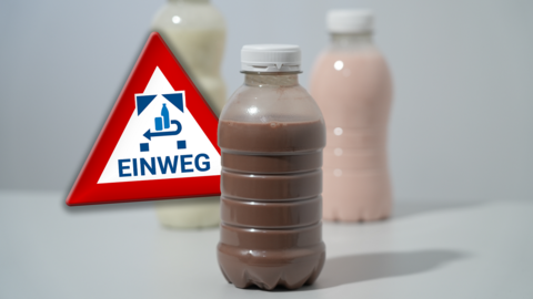 Foto von drei Einweg-Kunststoffflaschen, für die seit 1. Januar Pfand gezahlt werden muss.