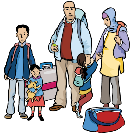 Fluechtlinge-Familie Diese Familie ist aus ihrer Heimat geflohen. Sie braucht einen Platz zum bleiben.